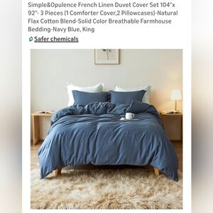 King size Linen Duvet cover with shams